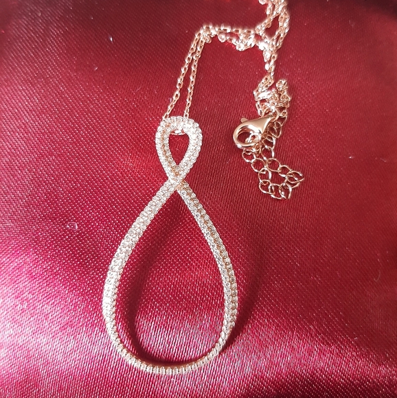Cubic Zirconia Infinity Sterling Silver Necklace - Picture 5 of 11